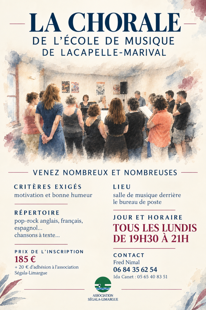Reprise de la chorale de l'école de musique à Lacapelle-Marival !