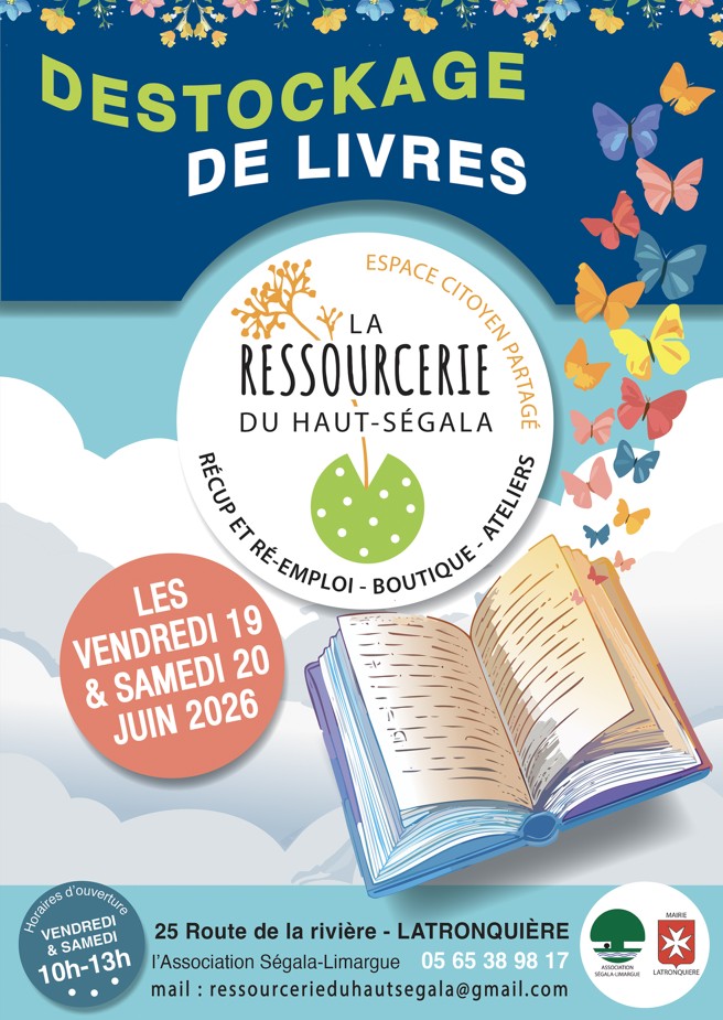 Destockage à la Ressourcerie le 19 et 20 Juin