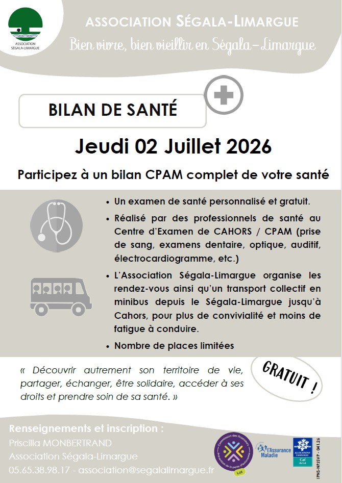 Bilan de santé le 02/07