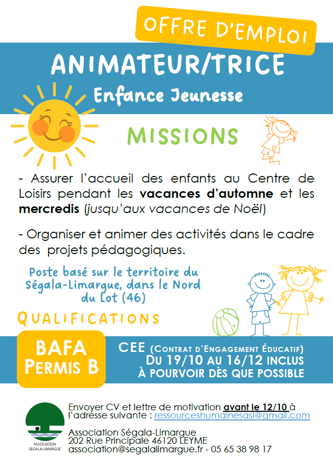 Offre d'emploi Enfance-Jeunesse