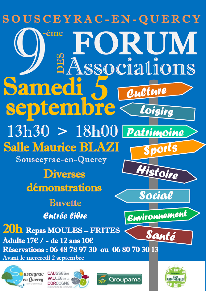 Forum des Associations à Sousceyrac-en-Quercy le 05/09