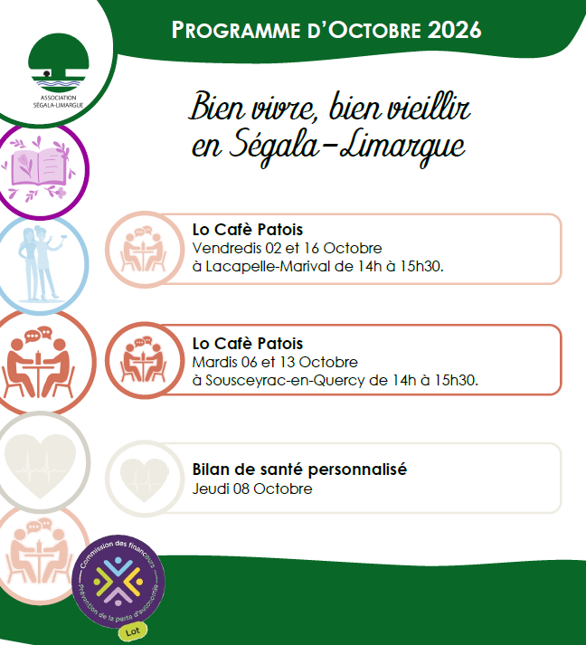 Programme des activités "Bien vivre, bien veillir" pour le mois d'octobre
