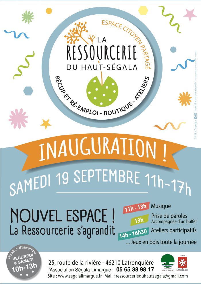 Inauguration de la Ressourcerie le 19/09 !
